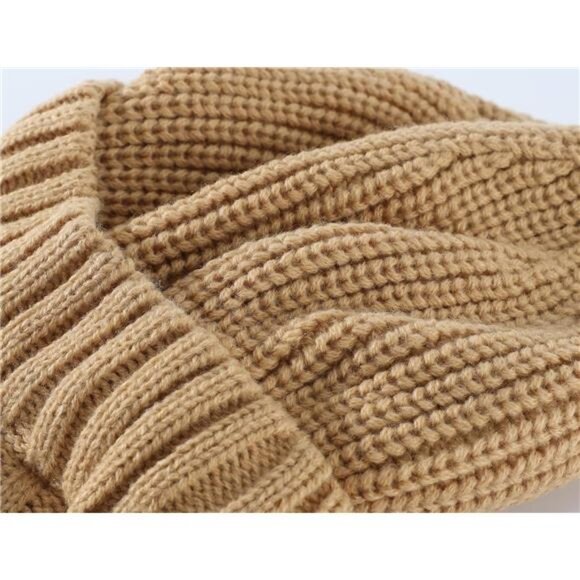 Men's Winter Hat Thick Knit Beanie Cap Beige - Picture 4 of 7